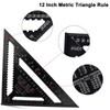 12Inch/300mm Aluminum Alloy Triangle Ruler, Square Carpentry Squares Engineers Square