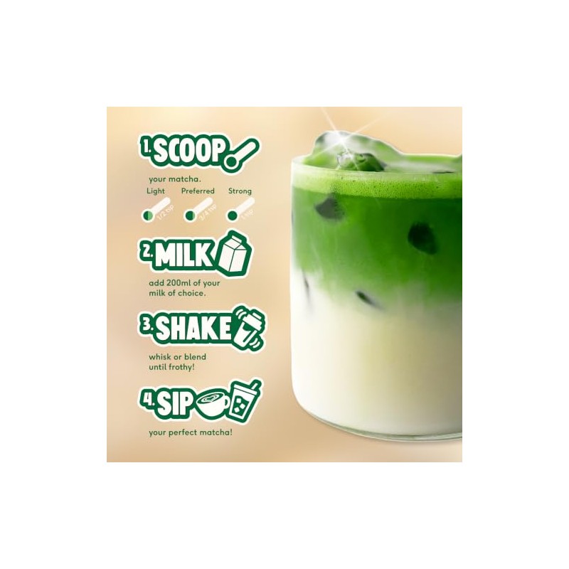 PerfectTed Vanilla Matcha Powder - Ceremonial Grade for Lattes &