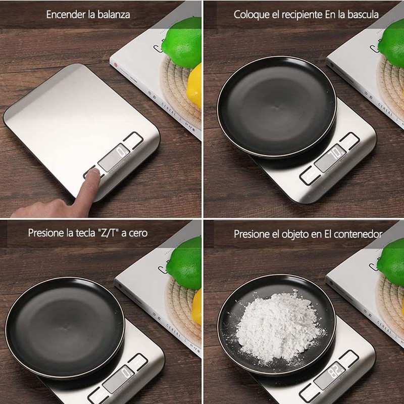 Báscula Digital de Cocina,Báscula de Cocina Digital de Acero Inoxidable,