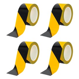 HINFHI 4 Rolls Of Floor Marking Tape, Warning Tape, And Waterproof Tape, Suitable For Industrial, Office, And Public Places.