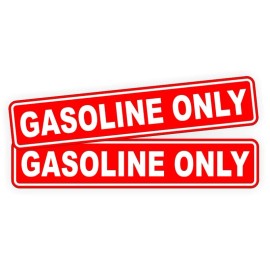 Unbranded/Generic pair - GASOLINE ONLY Vinyl Stickers Decals / Fuel Can Tank Label / Red