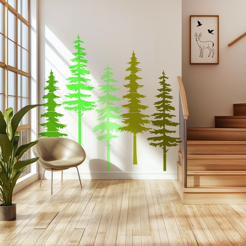 Forest Tree Stencil Set Large Pine Tree Stencils for Painting