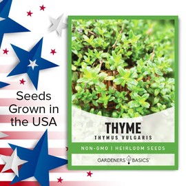 Gardeners Basics, Thyme Seeds for Planting is A Heirloom, Non-GMO Herb Variety- Thymus Vulgaris Herb Seeds Great for Indoor and Outdoor Gardening