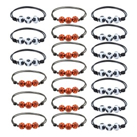 GDFHBD 20 Braided Basketball Bracelets, Children'S Beaded Bracelets, Adjustable Bracelets, Basketball Souvenirs.