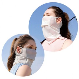 G.L.E Genuine XTJ52 Ice Silk Ear-Hook Cool Face Mask & Golf Scarf XTJ52 White