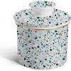 Butter Crock with Lid for Countertop,Ceramic French Butter Dish Keeper
