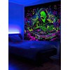 Onivein Blacklight Alien DJ Tapestry UV Reactive Space Galaxy Tapestry
