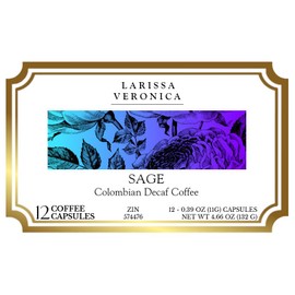 Sage Colombian Decaf Coffee (Single Serve K-Cup Pods) (Gourmet, Naturally Flavored, Whole Coffee Beans) (12 pods, ZIN: 574476)