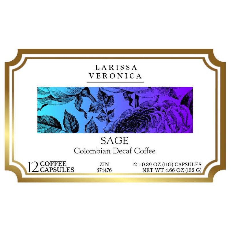 Sage Colombian Decaf Coffee (Single Serve K-Cup Pods) (Gourmet, Naturally