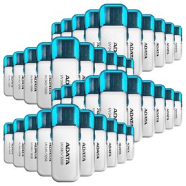 PSA COMPUTO Y PAPELERIA Kit 40 Piezas Memoria USB 32 GB ADATA (Modelo AUV240-32G-RWH) Flash Drive 2.0, Compatibilidad Completa, USB Tipo A con Capucha Abatible, (Blanco)