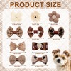20Pcs Brown Small Dog Hair Bows Cute Puppy Dog Bowknot
