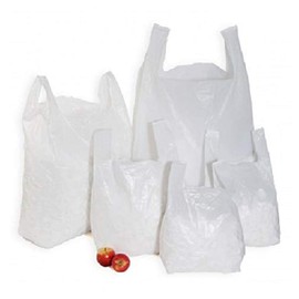 Sabco - 11 x 17 x 21" Strong White Vest Style Plastic Carrier Bags | Heavy Duty 21mu | 100% Recyclable Eco Friendly (100)