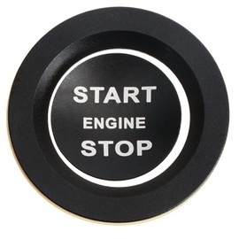 ZYHW Aluminum Push Start/Stop Engine Button Cover Trim, One Click Push Start Button Sticker Decor for Land Rover Discovery and Range Rover Sport (Black)
