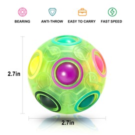 Vdealen Rainbow Ball Magic Puzzle Ball Fidget Ball Game Fun Stress Relief Skill Games Educational Toy Thinking Sports Ball Toy Puzzle Game for Children, Teens & Adults
