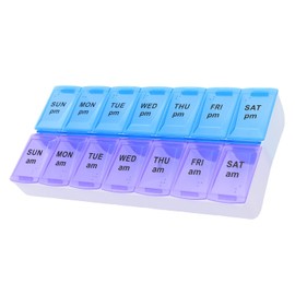 Pastillero semanal de 7 días AM PM organizador, caja grande para píldoras, vitaminas, suplementos y medicamentos