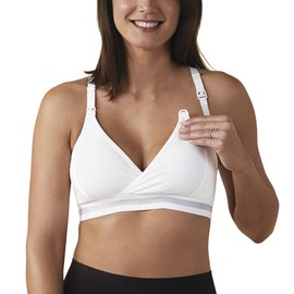 Bravado Designs Women's Original Sleep Nursing Bra, Regular Full Cups Maternity Bra for Breastfeeding, White, Small