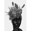 Caprilite Navy Blue and Lilac Sinamay Disc Saucer Fascinator Hat