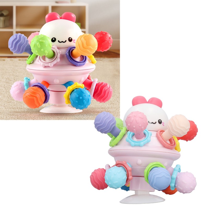 Baby Sensory Teether Toy Balls Chew Teething Ball Rattle Grasping