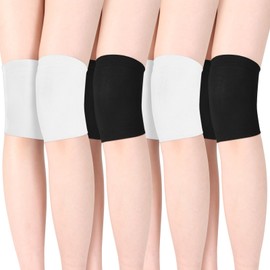 Geyoga 4 Pairs Knee Warmers for Women Men Knee Braces Liner Sleeve Supports Knee Compression Sleeve Winter Cycling Ski (White, Black,Medium)