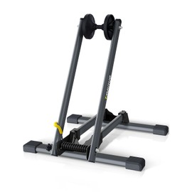 Bike Stand Floor for 16" - 29" Tires, Folding Garage Bike Rack for MTB & Road Bike Up to 2.4" Tire Width, Easy Storage Indoor Bicycle Stand，Latest Carbon Steel Version