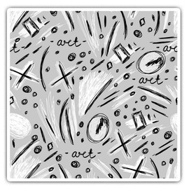 2 x 7.5cm Square Vinyl Stickers - Modern Doodles Scribbles Decals 43011