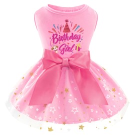 XPUDAC Vestido de Cumpleaños para Perro, Ropa para Cachorro, para Perros Pequeños, Fiesta de Cumpleaños de Niña, Traje de Tul para Mascota, Atractivo 