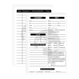 YHNTGB 54 Pack Pet Grooming Cards Customer Information Form Contact Profile Extender for Professional Dog and Cat Beautician Kennel Care