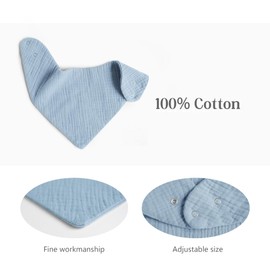 MairMore Muslin Baby Bibs Bandana Drool Bibs for Baby Boys & Girls, Soft and Absorbent Cotton Teething Bib Set for Newborn Toddler 8 Packs