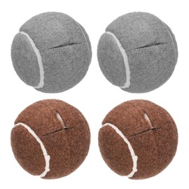 uxcell 4 Pcs Precut Walkers Tennis Balls, Universal Precut Glide Balls Walkers Accessories Glides for Furniture Legs and Floor Protection, Grey/Brown