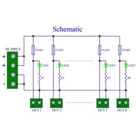 Screw Mount DC 5-32V 8 Channel Pluggable Side Wiring Terminal Block Power Distribution Fuse Module, HCDC HD064RP