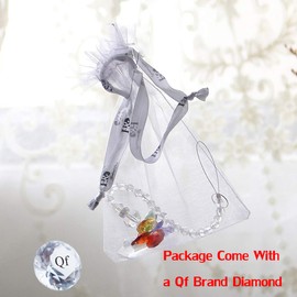 Rainbow Guardian Angel Crystal Suncatcher as Home/Car Decoration & Porch Decor & Hangings Crystal Glass Ornament (Rainbow)