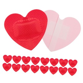KOMBIUDA 40pcs Heart Shaped Bandages Bandage Patches Wrap for Injury Bandage Tapes Bandage Assortment Small Heart Patch Skin Closure Strips Heart Patches Waterproof Red