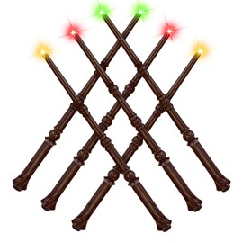 EZVYAO Light Up Wizard Wand with 4 Color Lightings & Sounds - 6 Pack Illuminating Magic Witch Toy Wands for Kids Party Cosplay, Hive