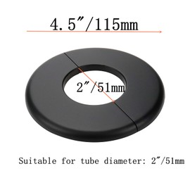Tsnamay 2 Pcs Wall Split Flange, ABS Round Self-Adhesive Escutcheon Plate Buckles Design for 2"/51mm Diameter Pipe