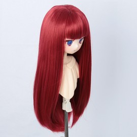 Linfairy 8-9inch 1/3 Doll Long Wig Straight Long Hair (Red)