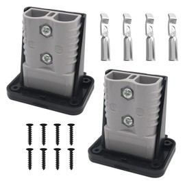 IZTOSS 175 Amp Anderson Battery Quick Connect/Disconnect Connector Mounting Panel with Cover for Cars, Bicycles, ATV Winches, Lifts, Motors and More (Gray-2pcs)