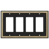 Pearled Frame Decorative Wall Plate Switch Plate Outlet Cover (Quad