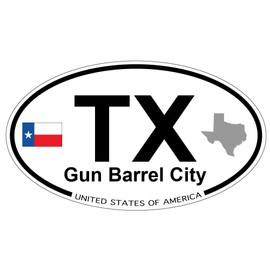US Decal, Inc. Gun Barrel City, Texas Oval Sticker with State Flag