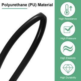 M METERXITY Pneumatic Tubing Pipe, 2.5mm(ID) x4mm(OD) PU Polyurethane Air Compressor Hose for Air Compressor Fitting/Gas/Fluid Transfer, Air Hose Line Tube [10M/32.8ft, Black]