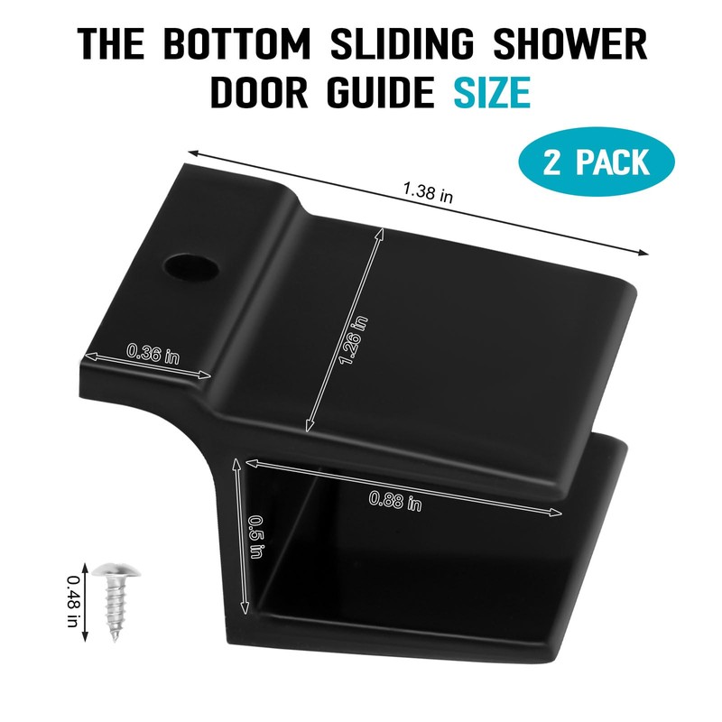 M6209 Sliding Shower Door Bottom Guide 1/2" Wide Fit for