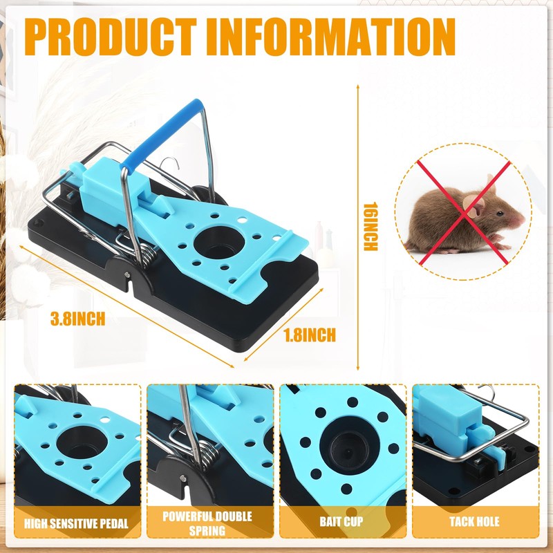 Kittmip 6 Pcs Mouse Traps Plastic Mice Trap House with