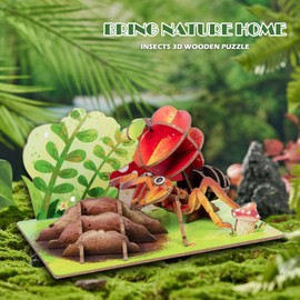 Sadodo 3D Wooden Puzzle DIY Kit, Ant & Apple Crafts Jigsaw Toys Kit Gifts for Girls Boys,3D Educational Creative DIY Toys,Gifts for Kids (3D Ant & Apple C050)