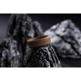 100S JEWELRY Knurl Tungsten Rings with Knurling Diamond Pattern Men Wedding Band 8mm wide Hypoallergenic Size 6-16 (Coyote Tan, 14.5)