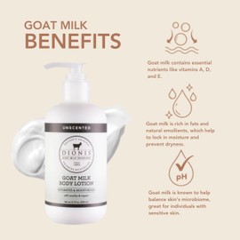 Dionis Dionis - Goat Milk Skincare Scented Lotion (8.5 oz) - Moisturize Dry Skin, Great For All Skin Types, Made in the USA - Cruelty-free and Paraben-free (Unscented)
