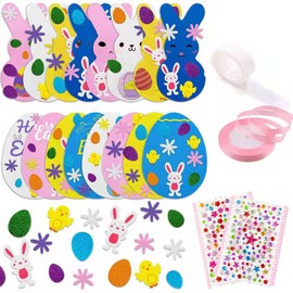 Easter Crafts Children, DIY Easter Decoration Craft Set, Easter Sticker Window Pictures Rabbit Eggs Shape, Craft Accessories Craft Material Set Nursery Birthday Party Birthday Gift Girls Boys