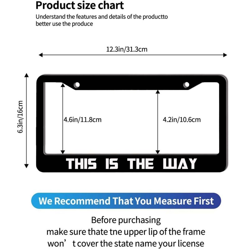 AUCCMORLY This is The Way Funny License Plate Frame Stainless
