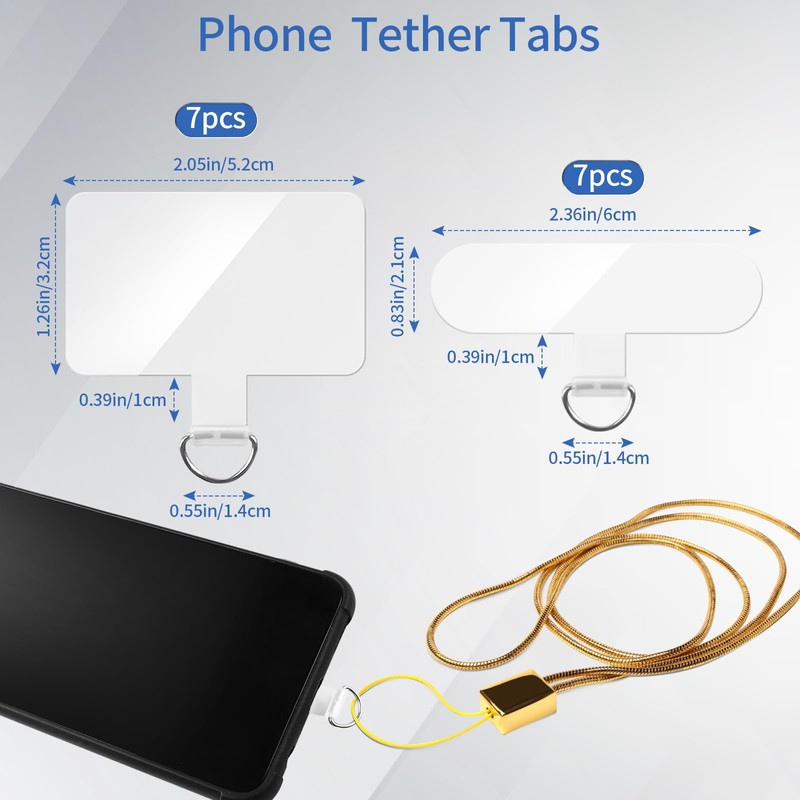 SMLBJUTE 14 Pieces Clear Phone Tether Tab Universal Phone Lanyard