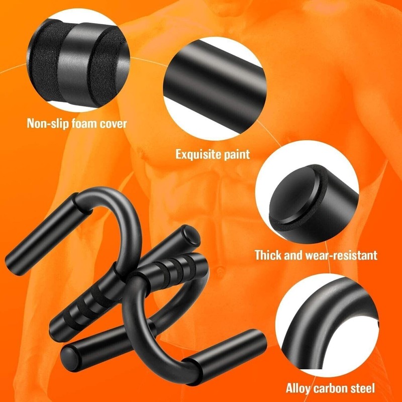 S Shape Push up Stands Pull Bar Fitness Exercise Chest