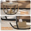 GreenForest Round Coffee Table with 2-Tier Open Storage, 27.6 inch
