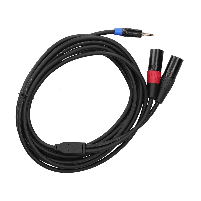 3.5mm Stereo Male to Dual 2 XLR Male Plug Connector